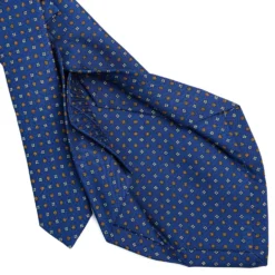 CRAVATTA SARTORIALE 5 PIEGHE IN SETA BLUETTE Microfantasia fiore