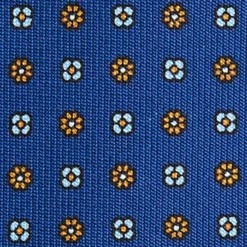 CRAVATTA SARTORIALE 5 PIEGHE IN SETA BLUETTE Microfantasia fiore
