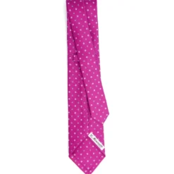 CRAVATTA SARTORIALE 5 PIEGHE IN SETA FUCSIA Microfantasia fiore