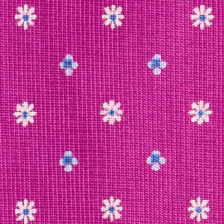 CRAVATTA SARTORIALE 5 PIEGHE IN SETA FUCSIA Microfantasia fiore