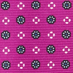 CRAVATTA SARTORIALE 5 PIEGHE IN SETA FUCSIA Microfantasia fiore