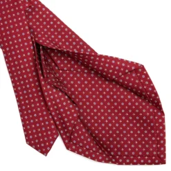 CRAVATTA SARTORIALE 5 PIEGHE IN SETA BORDEAUX Microfantasia fiore