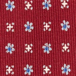 CRAVATTA SARTORIALE 5 PIEGHE IN SETA BORDEAUX Microfantasia fiore