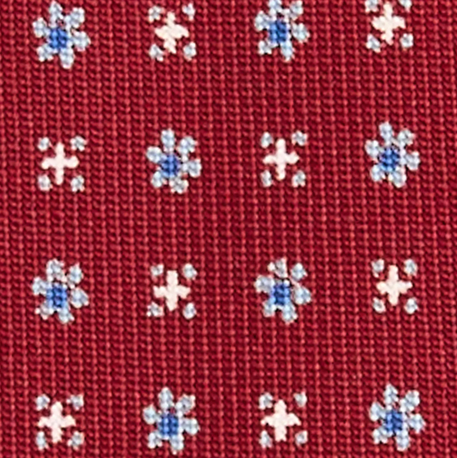 CRAVATTA SARTORIALE 5 PIEGHE IN SETA BORDEAUX Microfantasia fiore