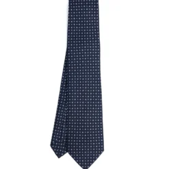 CRAVATTA SARTORIALE 5 PIEGHE IN SETA BLU SCUROMicrofantasia fiore