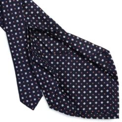 CRAVATTA SARTORIALE 5 PIEGHE IN SETA BLU SCUROMicrofantasia fiore