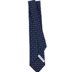 CRAVATTA SARTORIALE 5 PIEGHE IN SETA BLU SCUROMicrofantasia fiore