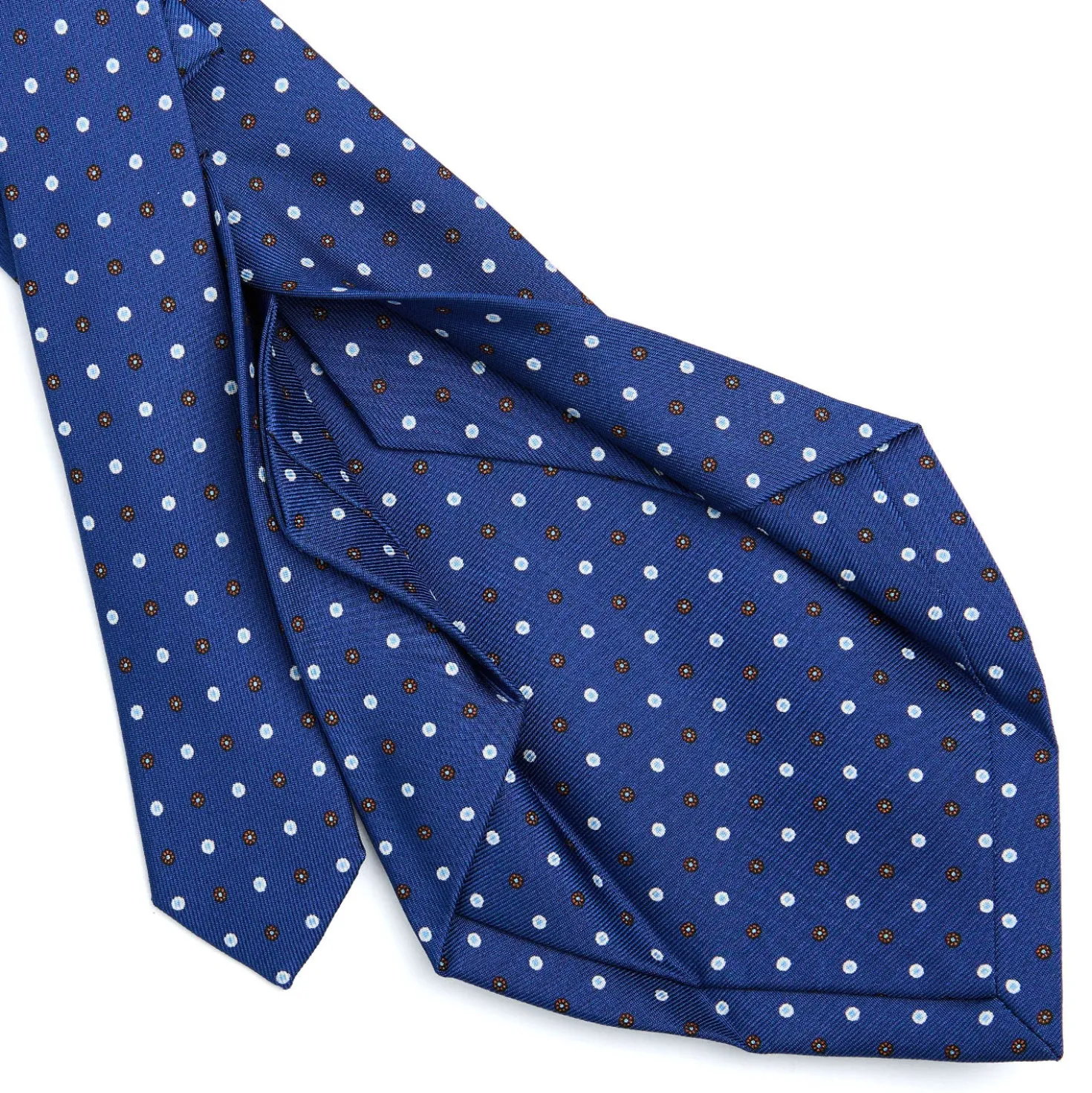 CRAVATTA SARTORIALE 5 PIEGHE IN SETA BLUMicrofantasia fiore
