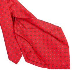 CRAVATTA SARTORIALE 5 PIEGHE IN SETA ROSSA Microfantasia fiore