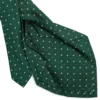 CRAVATTA SARTORIALE 5 PIEGHE IN SETA VERDE SCURO Microfantasia fiore