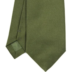 CRAVATTA SARTORIALE SETA JACQUARD VERDE OLIVA Tinta unita