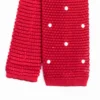 CRAVATTA SARTORIALE TRICOT IN SETA ROSSA Pois