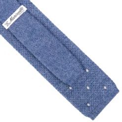 CRAVATTA TRICOT IN CASHMERE AZZURRO POLVERE Pois azzurro