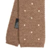 CRAVATTA TRICOT IN CASHMERE BEIGE Pois bianco