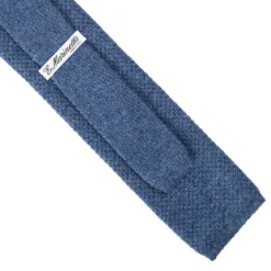 CRAVATTA TRICOT IN CASHMERE BLU Tinta unita