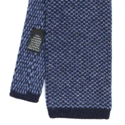 CRAVATTA TRICOT IN CASHMERE BLU SCURO Tinta unita