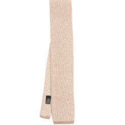 CRAVATTA TRICOT IN CASHMERE BEIGE Tinta unita