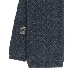CRAVATTA TRICOT IN CASHMERE GRIGIO SCURO Tinta unita