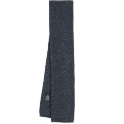 CRAVATTA TRICOT IN CASHMERE GRIGIO SCURO Tinta unita