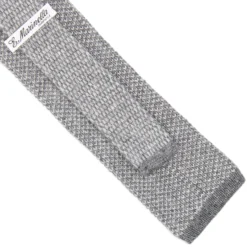 CRAVATTA TRICOT IN CASHMERE GRIGIO CHIARO Tinta unita