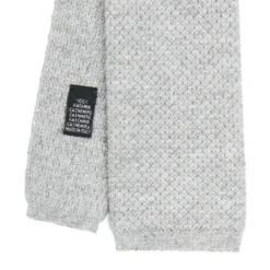 CRAVATTA TRICOT IN CASHMERE GRIGIO CHIARO Tinta unita