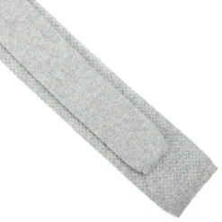 CRAVATTA TRICOT IN CASHMERE GRIGIO CHIARO Tinta unita