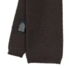 CRAVATTA TRICOT IN CASHMERE MARRONE SCURO Tinta unita