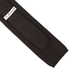 CRAVATTA TRICOT IN CASHMERE MARRONE SCURO Tinta unita