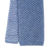 CRAVATTA TRICOT IN SETA AZZURRO POLVERE Microfantasia geometrica