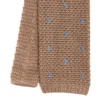 CRAVATTA TRICOT IN SETA BEIGE Pois azzurro