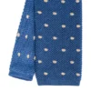 CRAVATTA TRICOT IN SETA BLU Pois beige