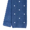 CRAVATTA TRICOT IN SETA BLU Pois beige