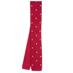CRAVATTA TRICOT IN SETA BORDEAUX Pois