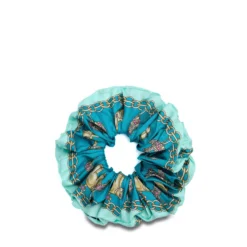 ELASTICO PER CAPELLI IN SETA AZZURRO Lucky elephant