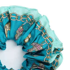 ELASTICO PER CAPELLI IN SETA AZZURRO Lucky elephant