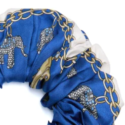 ELASTICO PER CAPELLI IN SETA BLU Lucky elephant