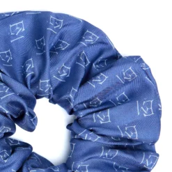 ELASTICO PER CAPELLI IN SETA BLU Em logo