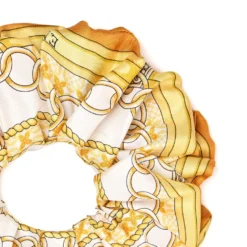 ELASTICO PER CAPELLI IN SETA GIALLO Microfantasia fiore