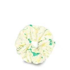 ELASTICO PER CAPELLI IN SETA VERDE Fantasia floreale