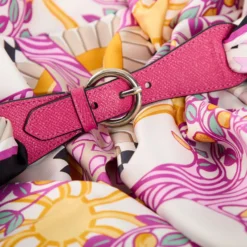 FERMAFOULARD IN PELLE FUCSIA Con fibbia argentata