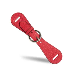 FERMAFOULARD IN PELLE ROSSO Con fibbia argentata