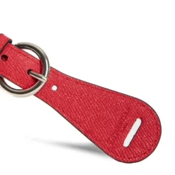 FERMAFOULARD IN PELLE ROSSO Con fibbia argentata