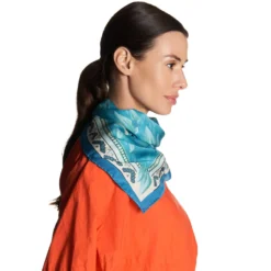 FOULARD BLU IN SETA E ORANGE FIBER Collezione orange fiber