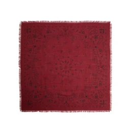 FOULARD IN LANA, CASHMERE E SETA 65 BORDEAUX Paisley