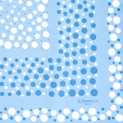 FOULARD IN SETA 65 AZZURRO Eleganza a pois