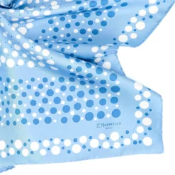 FOULARD IN SETA 65 AZZURRO Eleganza a pois