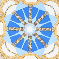 FOULARD IN SETA 90 AZZURRO Il chiostro di santa chiara