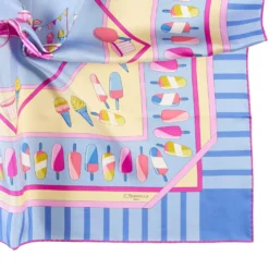 FOULARD IN SETA 90 AZZURRO La gelateria