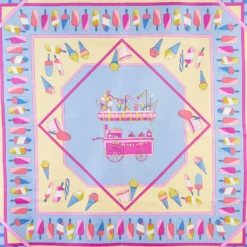 FOULARD IN SETA 90 AZZURRO La gelateria