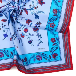 FOULARD IN SETA 90 AZZURRO L'albero della vita